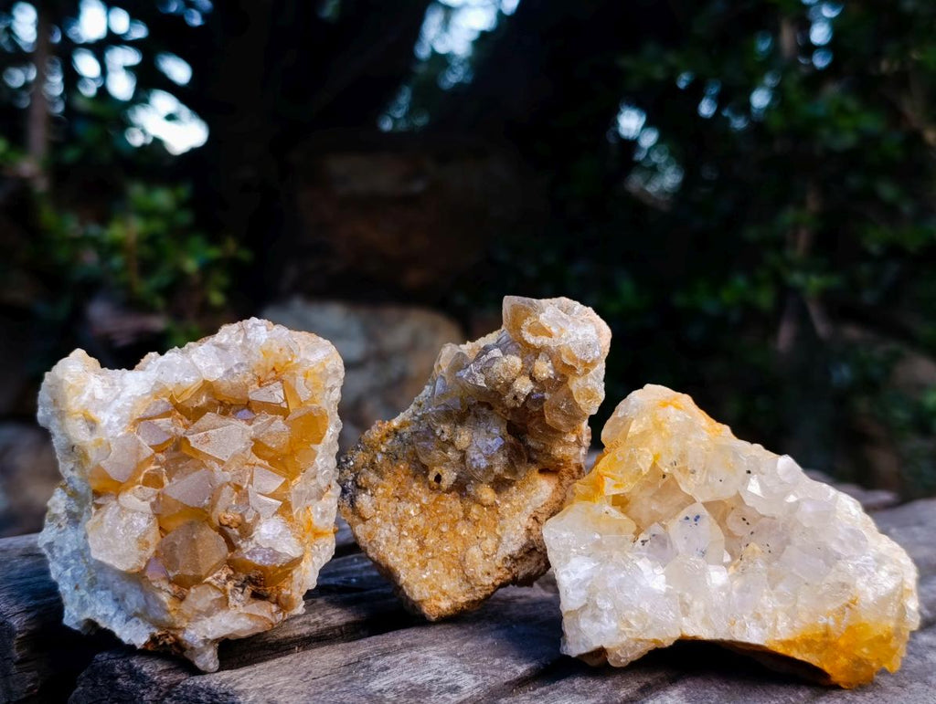 Natural Golden Limonite Quartz Clusters x 24 From Solwezi, Zambia - Toprock Gemstones and Minerals 