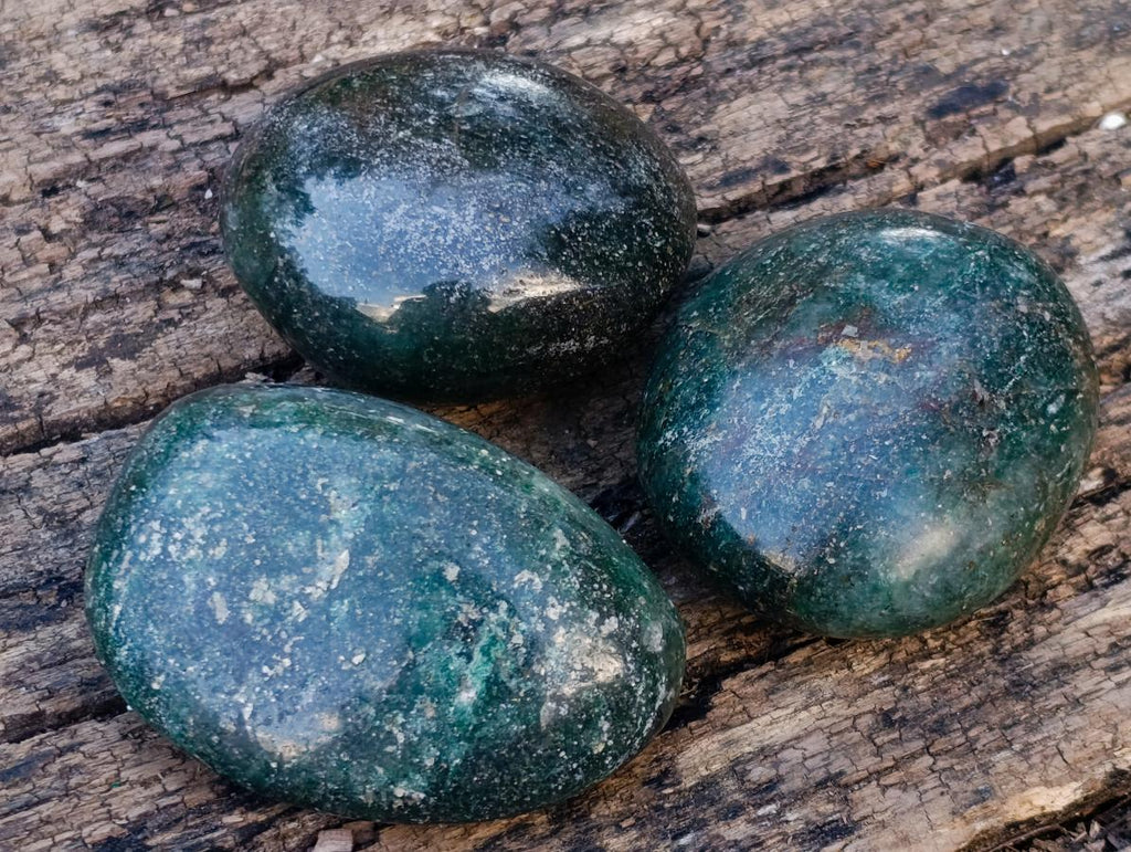 Polished Fuchsite Quartz Galets x 35 From Andakatany, Madagascar - Toprock Gemstones and Minerals 