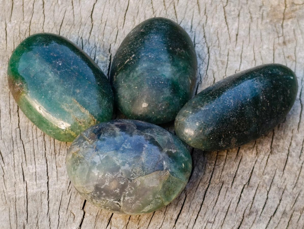 Polished Fuchsite Quartz Galets x 35 From Andakatany, Madagascar - Toprock Gemstones and Minerals 