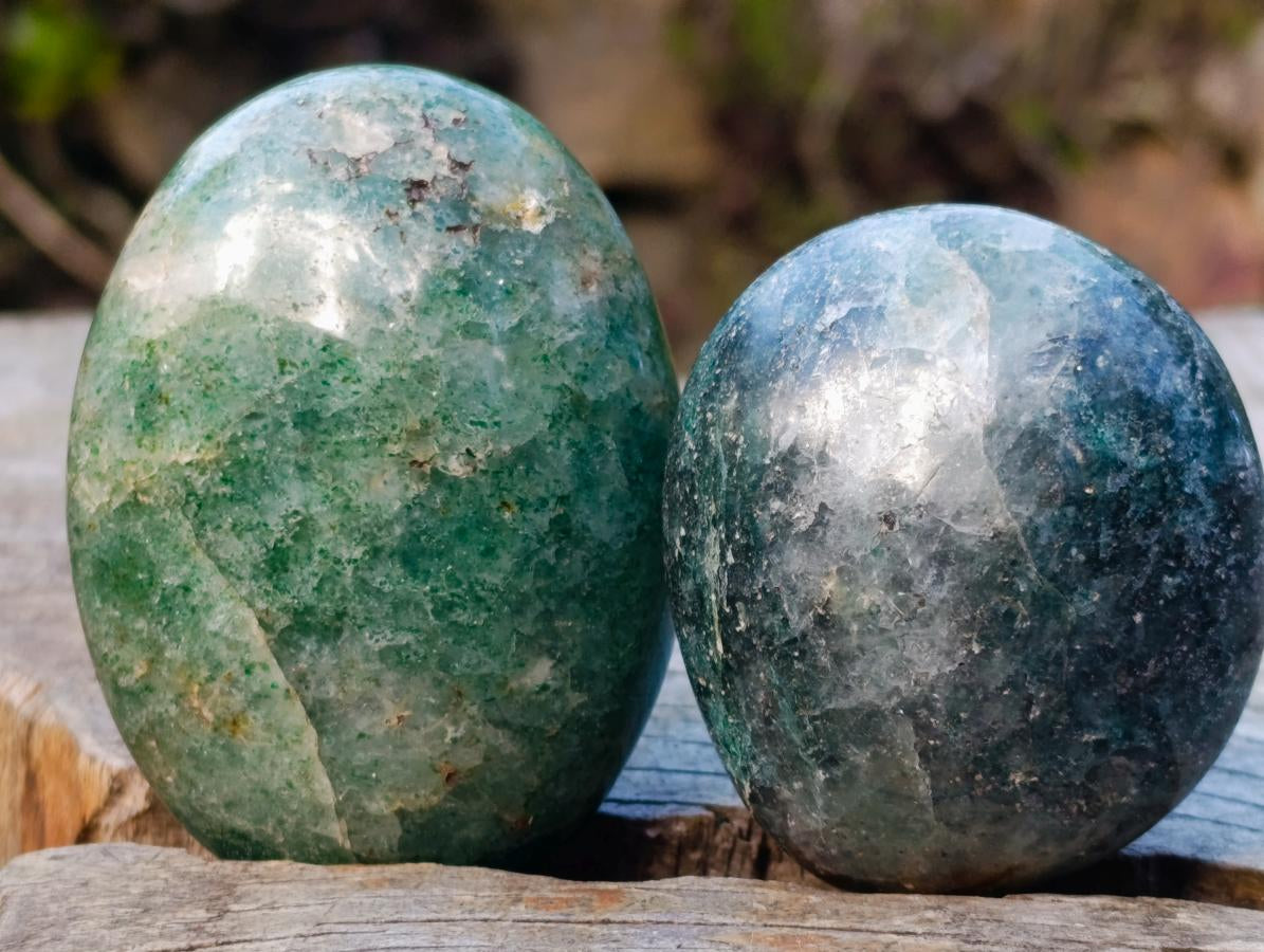 Polished Fuchsite Quartz Galets x 35 From Andakatany, Madagascar - Toprock Gemstones and Minerals 