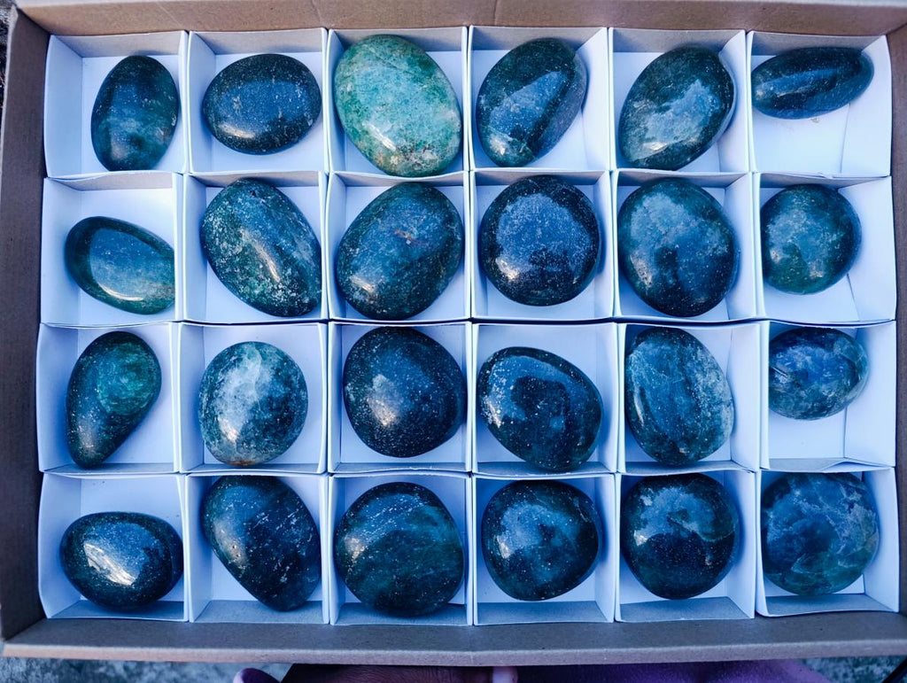 Polished Fuchsite Quartz Galets x 35 From Andakatany, Madagascar - Toprock Gemstones and Minerals 