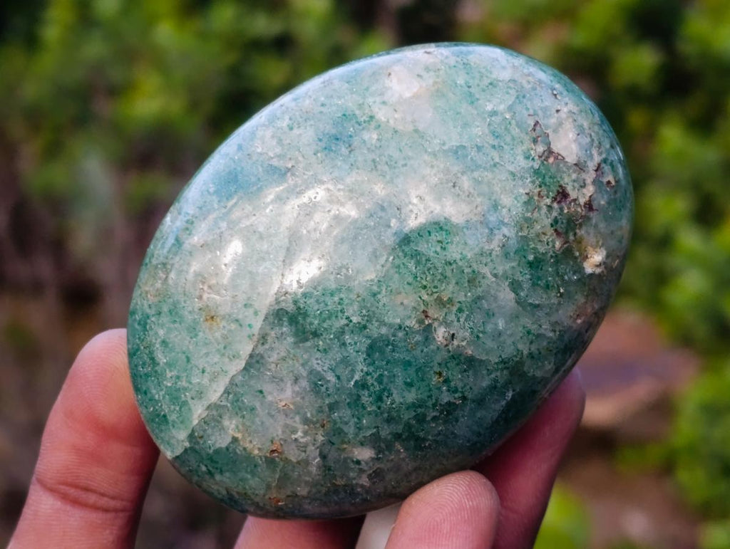 Polished Fuchsite Quartz Galets x 35 From Andakatany, Madagascar - Toprock Gemstones and Minerals 