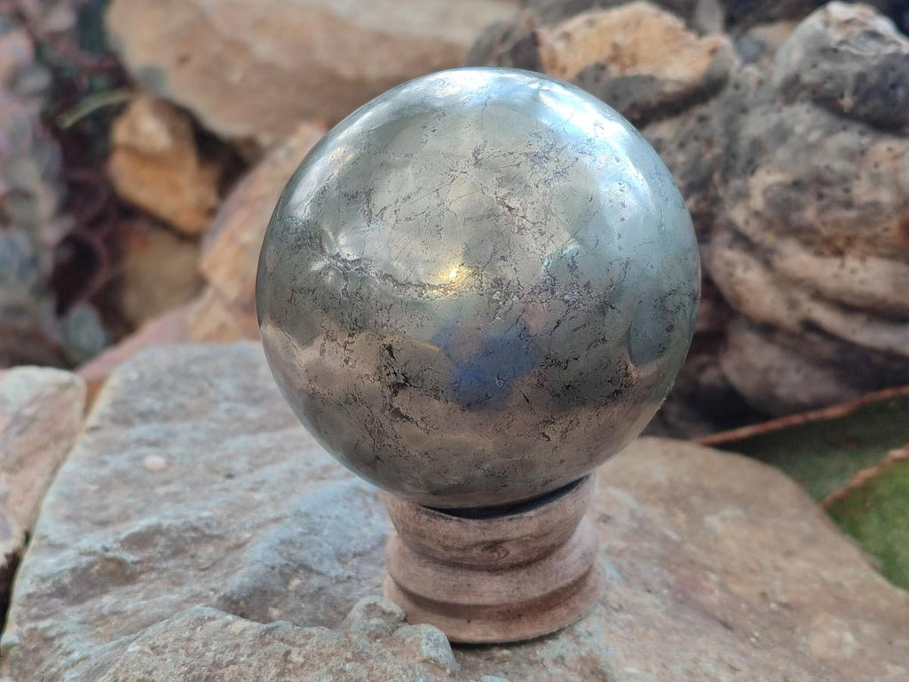 Polished Large Basalt Pharaoh Stone Sphere x 1 From Iron Duke Mine, Zimbabwe - Toprock Gemstones and Minerals 