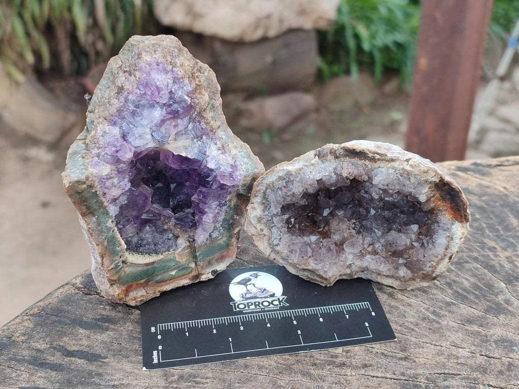 Natural Amethyst Agate Geodes x 4 From Zululand, South Africa - Toprock Gemstones and Minerals 