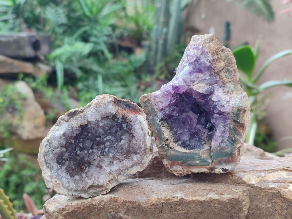 Natural Amethyst Agate Geodes x 4 From Zululand, South Africa - Toprock Gemstones and Minerals 
