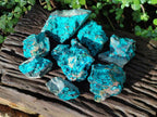Natural Bright Blue Silica Chrysocolla Specimens x 8 From Kulukuluku, Congo - Toprock Gemstones and Minerals 