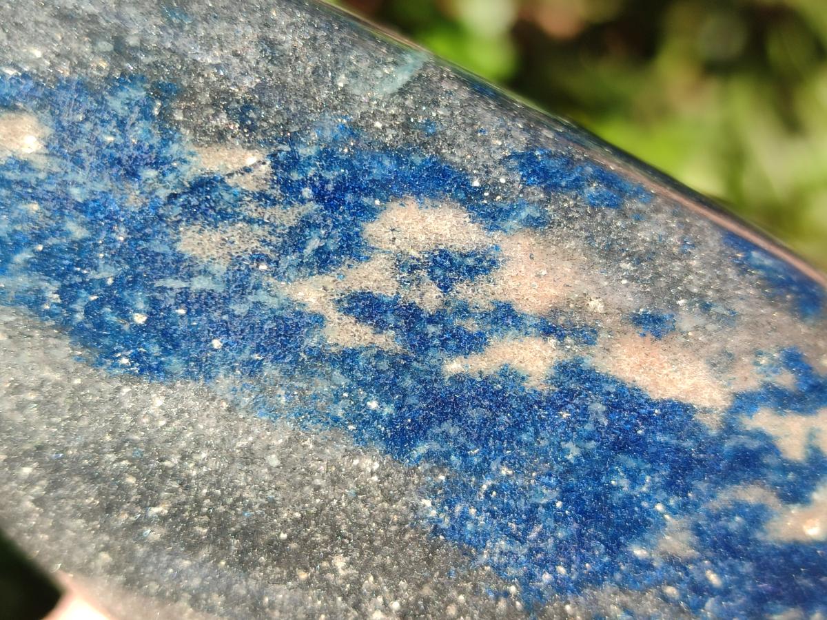 Polished Blue Spotted Spinel in Quartz Standing Display Pieces x 2 From Madagascar - Toprock Gemstones and Minerals 
