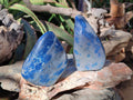 Polished Blue Spotted Spinel in Quartz Standing Display Pieces x 2 From Madagascar - Toprock Gemstones and Minerals 
