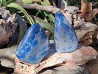 Polished Blue Spotted Spinel in Quartz Standing Display Pieces x 2 From Madagascar - Toprock Gemstones and Minerals 