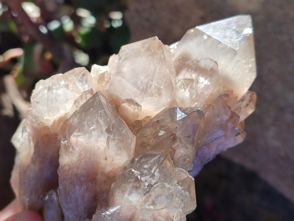 Natural Cascading White Phantom Smokey Luena Quartz Clusters x 4 From Luena, Congo - Toprock Gemstones and Minerals 