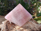 Polished Gemmy Rose Quartz Pyramids x 6 From Madagascar - Toprock Gemstones and Minerals 
