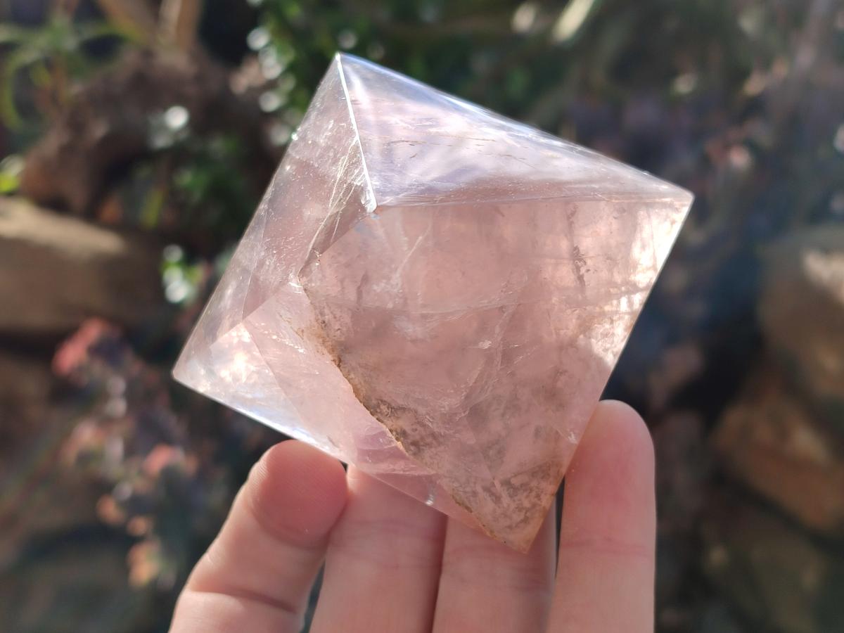Polished Gemmy Rose Quartz Pyramids x 6 From Madagascar - Toprock Gemstones and Minerals 