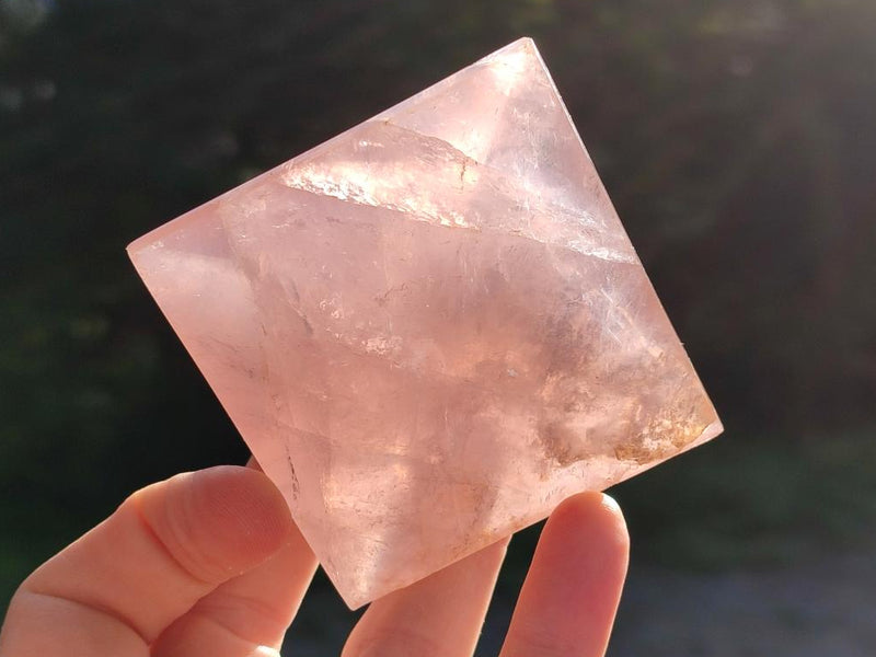 Polished Gemmy Rose Quartz Pyramids x 6 From Madagascar - Toprock Gemstones and Minerals 