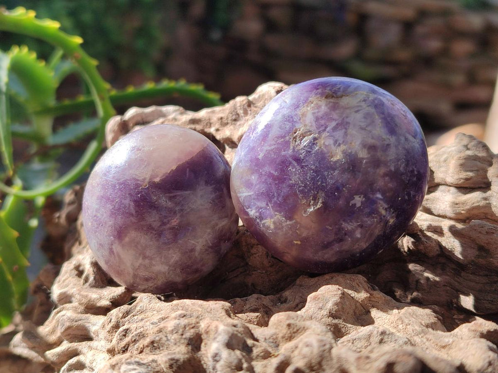 Polished Lepidolite Galets x 24 From Ambatondrazaka, Madagascar - Toprock Gemstones and Minerals 