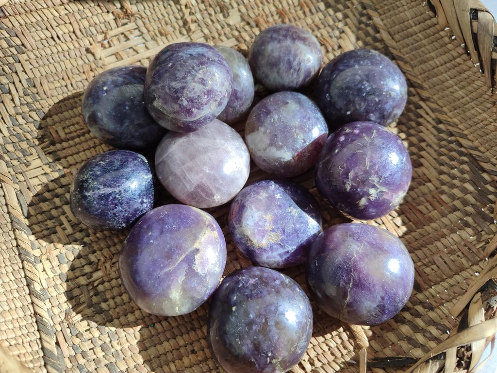 Polished Lepidolite Galets x 24 From Ambatondrazaka, Madagascar - Toprock Gemstones and Minerals 