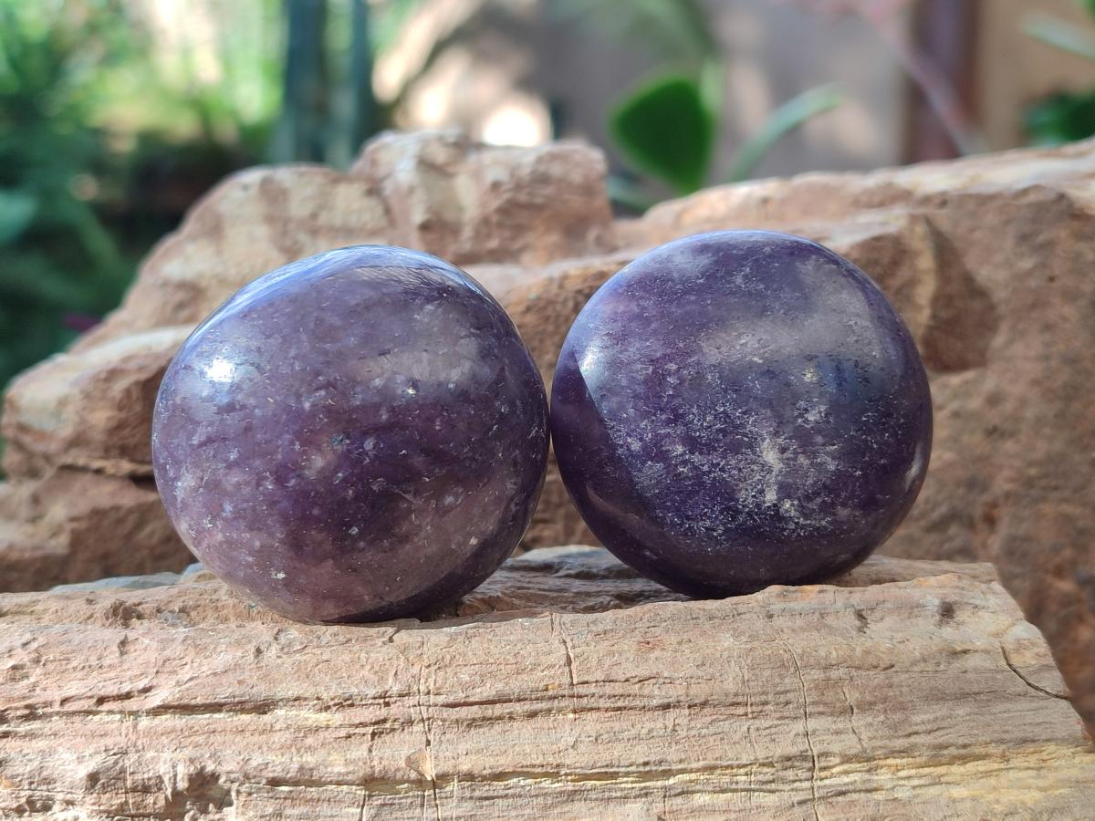 Polished Lepidolite Galets x 24 From Ambatondrazaka, Madagascar - Toprock Gemstones and Minerals 