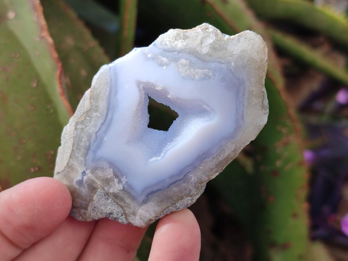 Polished On One Side Blue Lace Agate Geodes x 24 From Nsanje, Malawi - Toprock Gemstones and Minerals 