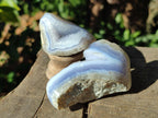 Polished On One Side Blue Lace Agate Geodes x 24 From Nsanje, Malawi - Toprock Gemstones and Minerals 