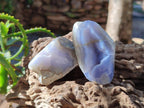Polished On One Side Blue Lace Agate Geodes x 24 From Nsanje, Malawi - Toprock Gemstones and Minerals 