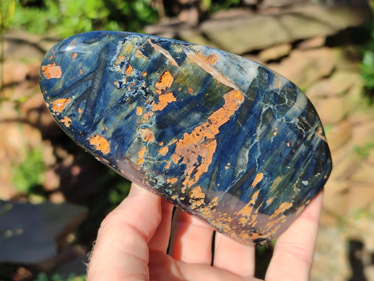 Polished Nellite Tigers Eye Standing Display Pieces x 3 From Prieska, South Africa - Toprock Gemstones and Minerals 