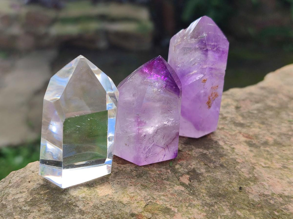 Polished Mixed Quartz Crystals x 12 From Madagascar - Toprock Gemstones and Minerals 