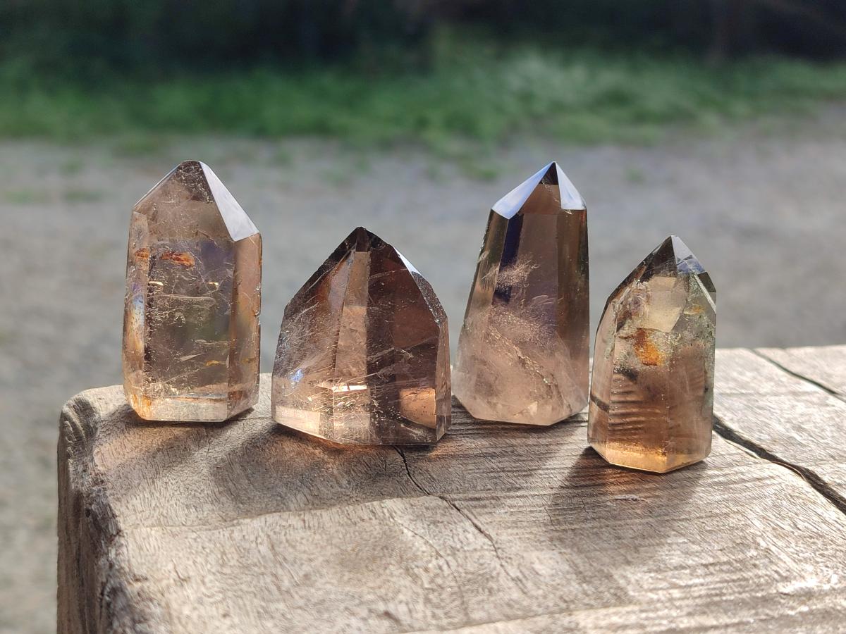 Polished Mixed Quartz Crystals x 12 From Madagascar - Toprock Gemstones and Minerals 