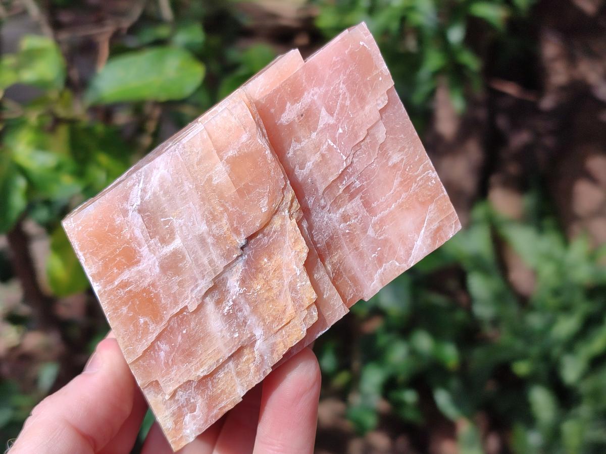 Natural Rhombohedral Sunset Orange Calcite Specimens x 4 From Spitzkop, Namibia - Toprock Gemstones and Minerals 