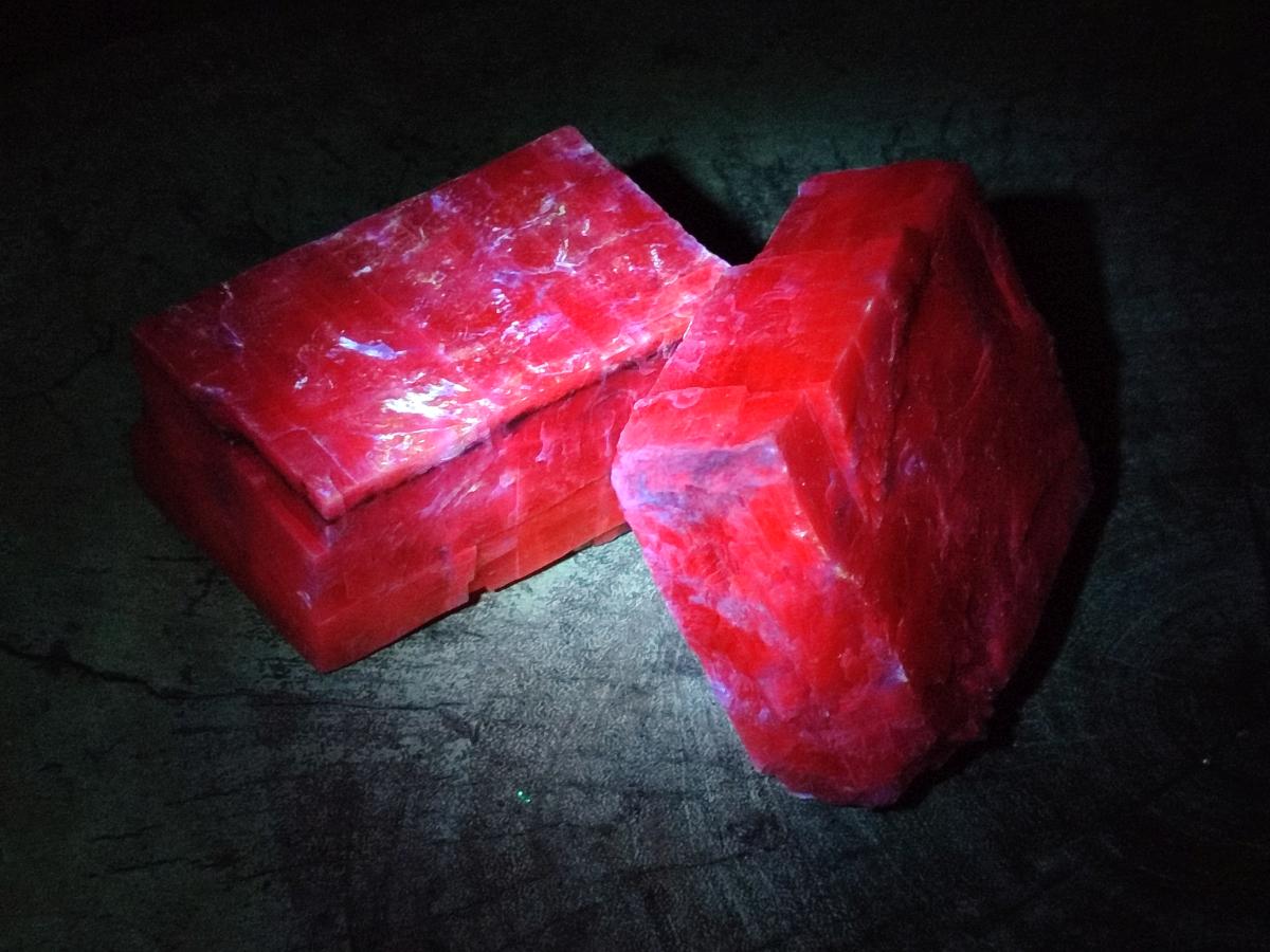 Natural Rhombohedral Sunset Orange Calcite Specimens x 4 From Spitzkop, Namibia - Toprock Gemstones and Minerals 