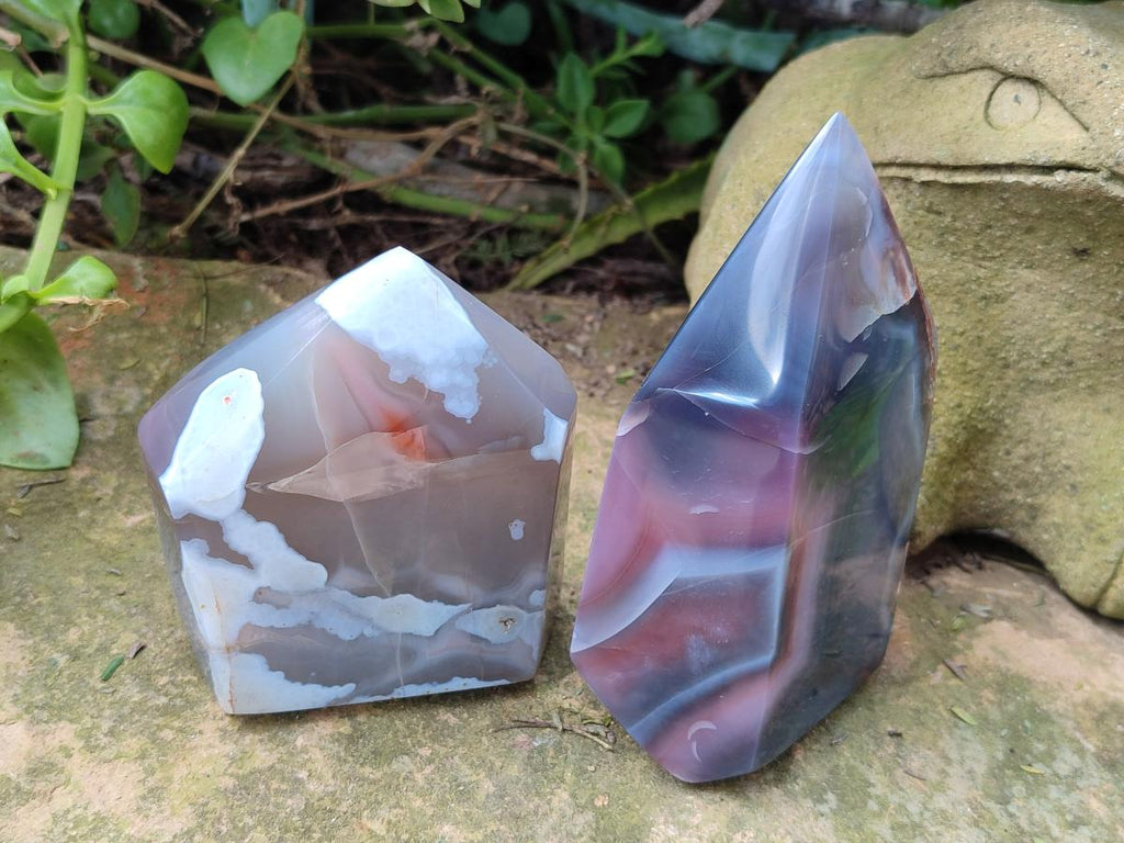 Polished Strawberry Agate Display Crystal Points x 4 From Mozambique - Toprock Gemstones and Minerals 