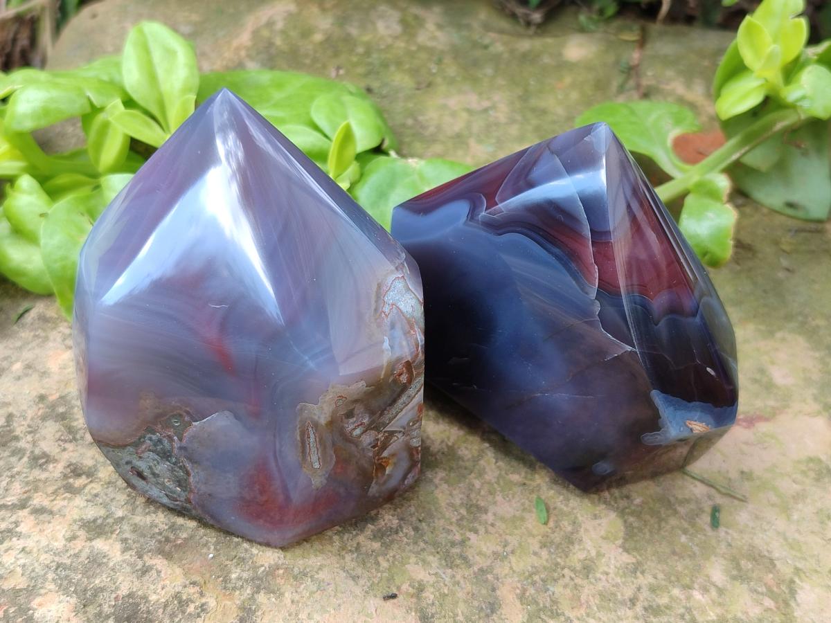 Polished Strawberry Agate Display Crystal Points x 4 From Mozambique - Toprock Gemstones and Minerals 