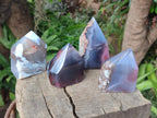 Polished Strawberry Agate Display Crystal Points x 4 From Mozambique - Toprock Gemstones and Minerals 