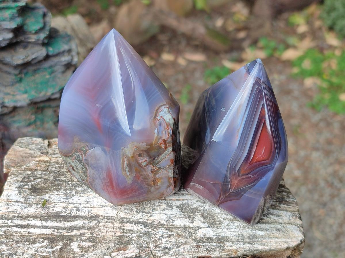 Polished Strawberry Agate Display Crystal Points x 4 From Mozambique - Toprock Gemstones and Minerals 