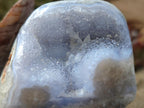 Polished On One Side Blue Lace Agate Geodes x 16 From Nsanje, Malawi - Toprock Gemstones and Minerals 