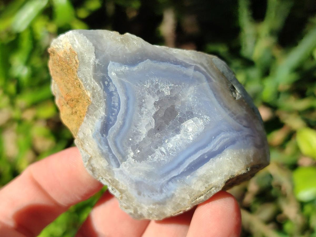 Polished On One Side Blue Lace Agate Geodes x 16 From Nsanje, Malawi - Toprock Gemstones and Minerals 