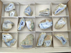 Polished On One Side Blue Lace Agate Geodes x 16 From Nsanje, Malawi - Toprock Gemstones and Minerals 
