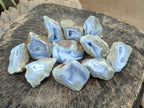 Polished On One Side Blue Lace Agate Geodes x 16 From Nsanje, Malawi - Toprock Gemstones and Minerals 