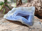 Polished On One Side Blue Lace Agate Geodes x 16 From Nsanje, Malawi - Toprock Gemstones and Minerals 