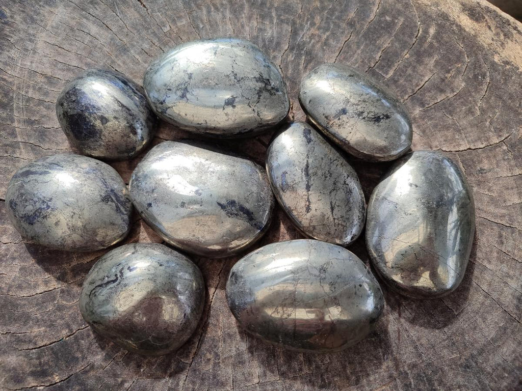 Polished Basalt Pharaoh Stone Galets x 12 From Iron Duke Mine, Zimbabwe - Toprock Gemstones and Minerals 