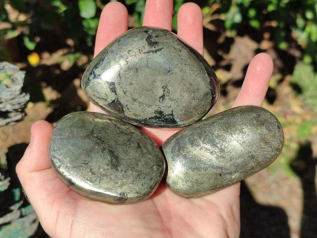 Polished Basalt Pharaoh Stone Galets x 12 From Iron Duke Mine, Zimbabwe - Toprock Gemstones and Minerals 