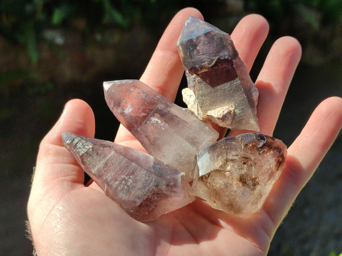 Natural Amethyst Smokey Quartz Crystals x 25 From Brandberg, Namibia - Toprock Gemstones and Minerals 