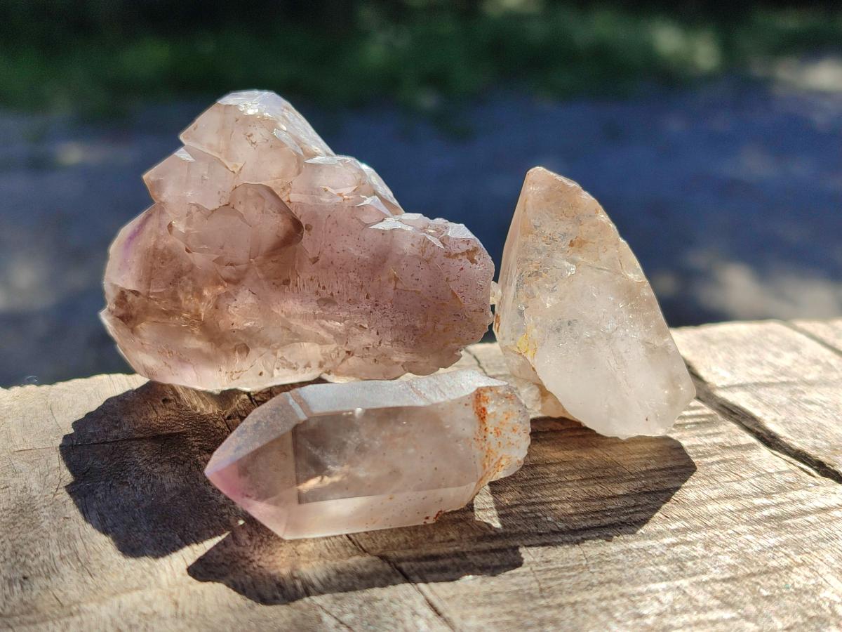 Natural Amethyst Smokey Quartz Crystals x 25 From Brandberg, Namibia - Toprock Gemstones and Minerals 