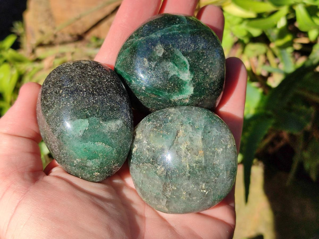 Polished Fuchsite Quartz Galets x 35 From Andakatany, Madagascar - Toprock Gemstones and Minerals 
