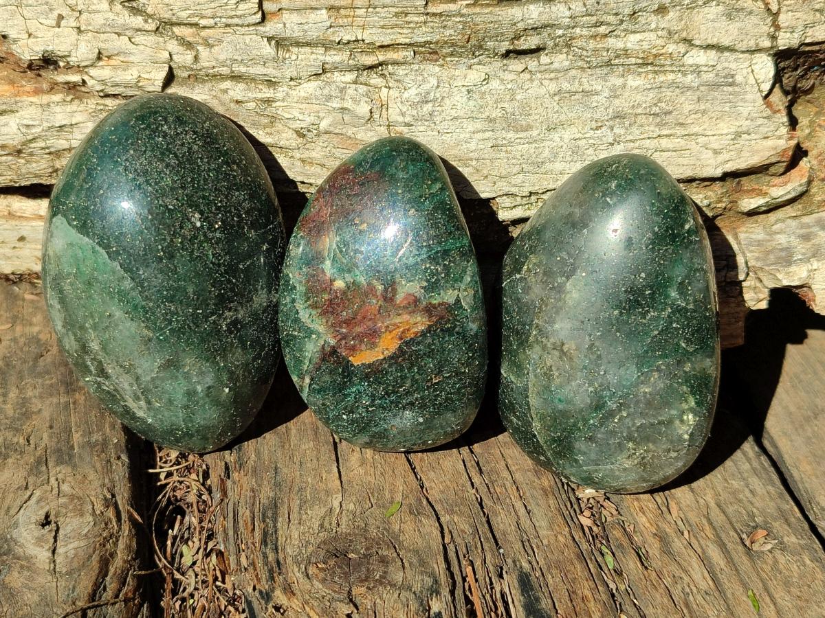 Polished Fuchsite Quartz Galets x 35 From Andakatany, Madagascar - Toprock Gemstones and Minerals 