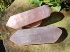 Polished Double Terminated Gemmy Rose Quartz Crystals x 4 From Madagascar - Toprock Gemstones and Minerals 