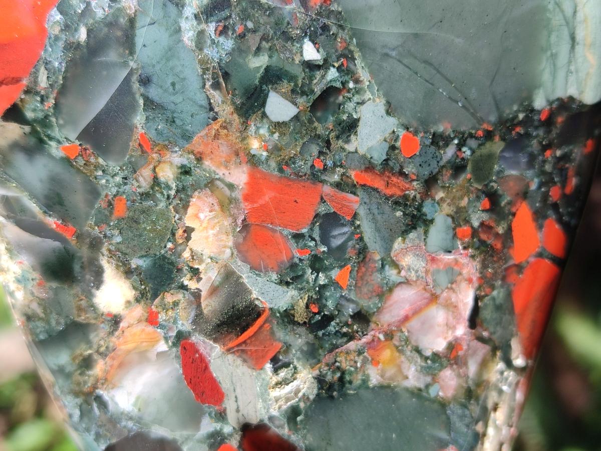 Polished Bloodstone Display Crystal Points and Standing Display Piece x 2 From Swaziland - Toprock Gemstones and Minerals 