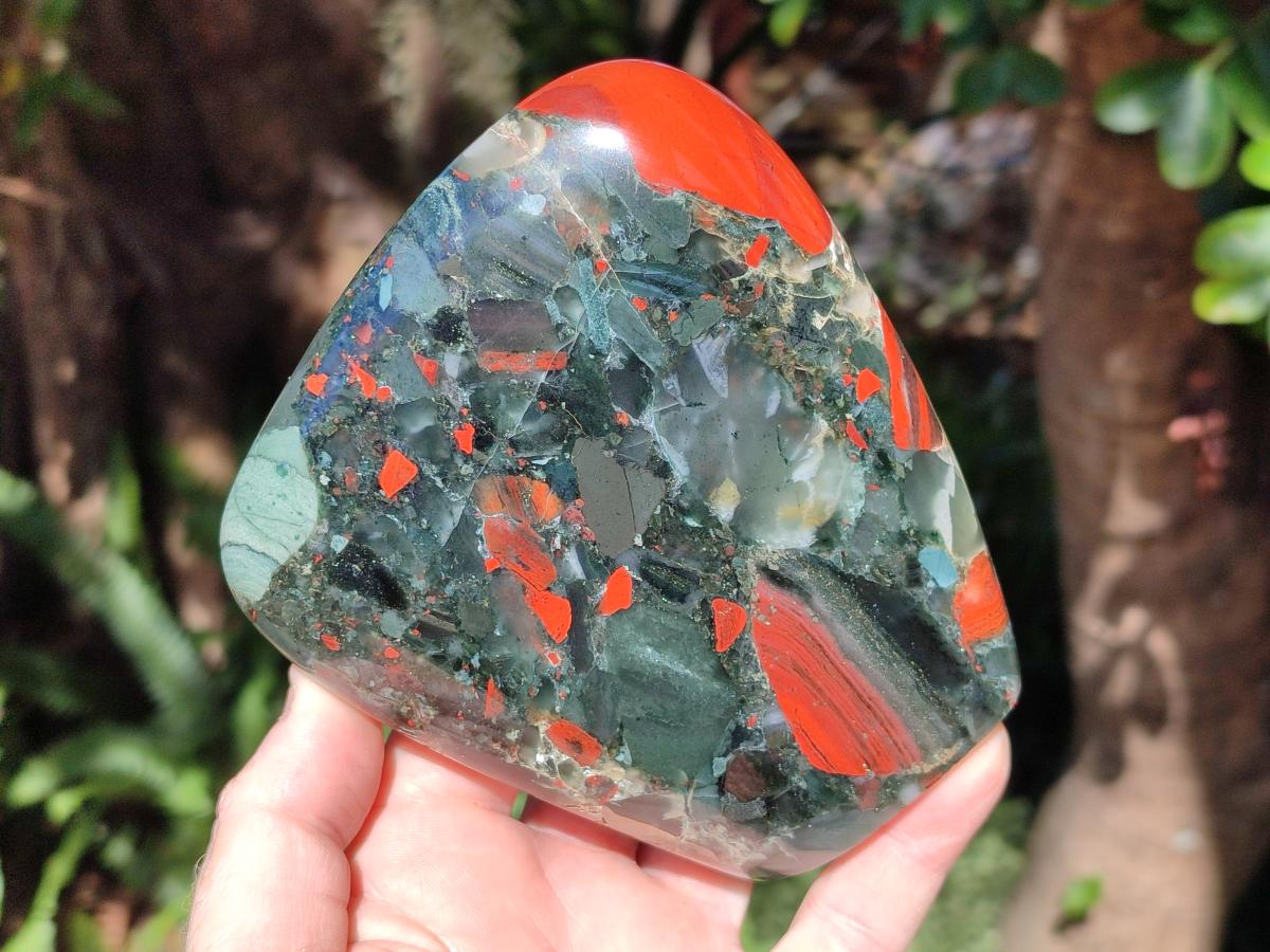 Polished Bloodstone Display Crystal Points and Standing Display Piece x 2 From Swaziland - Toprock Gemstones and Minerals 