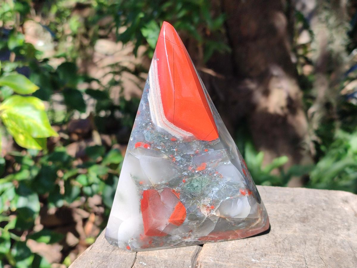 Polished Bloodstone Display Crystal Points and Standing Display Piece x 2 From Swaziland - Toprock Gemstones and Minerals 