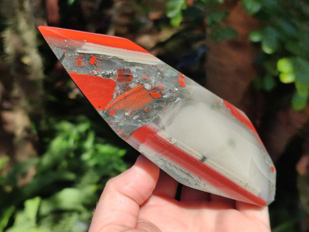 Polished Bloodstone Display Crystal Points and Standing Display Piece x 2 From Swaziland - Toprock Gemstones and Minerals 