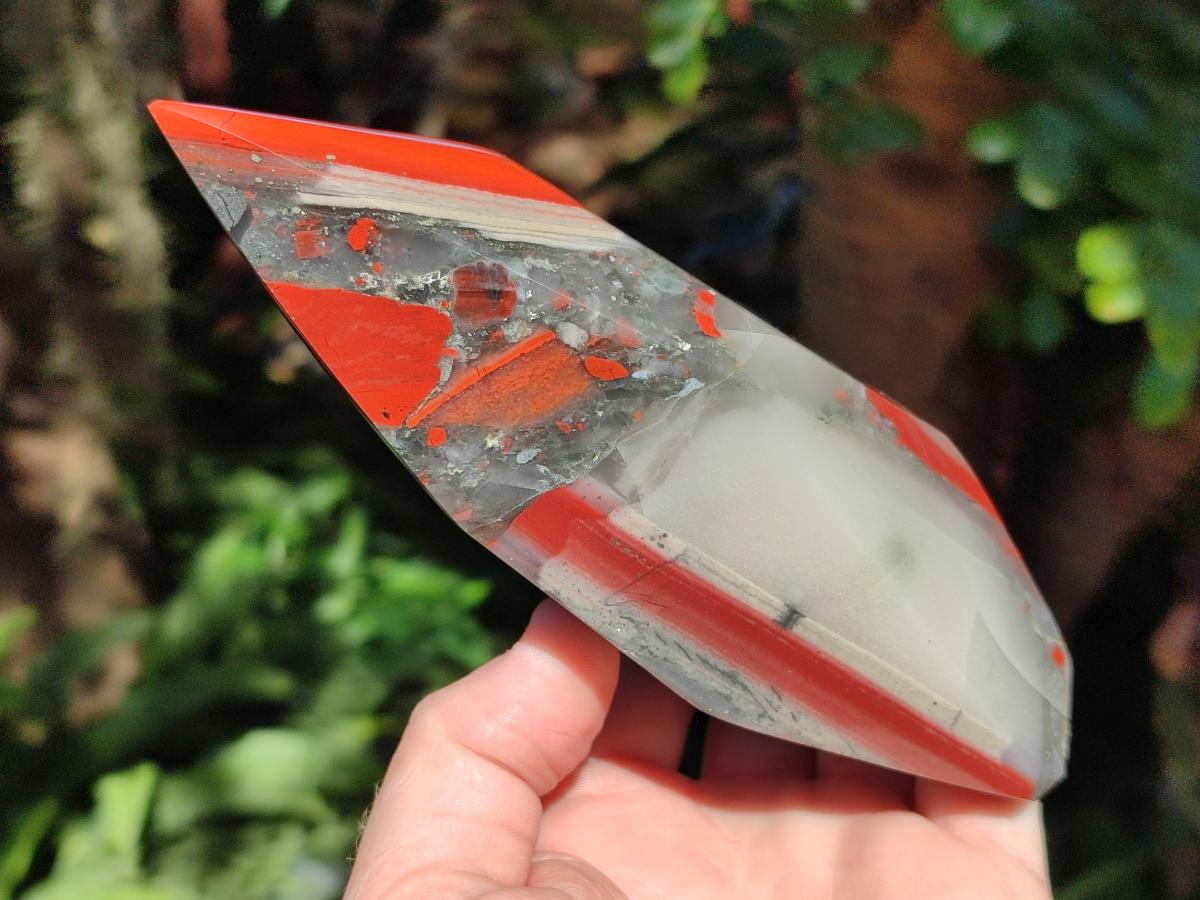 Polished Bloodstone Display Crystal Points and Standing Display Piece x 2 From Swaziland - Toprock Gemstones and Minerals 