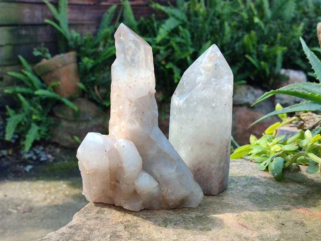 Polished Smokey Quartz Crystals x 2 From Angola - Toprock Gemstones and Minerals 